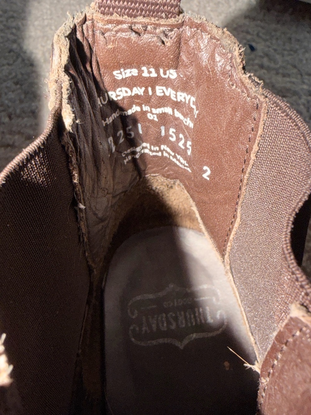 Men's Thursday Boots Brown Chelsea Boots - Classic Slip-On Work Style - Picture 4 of 6